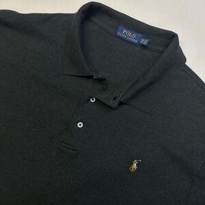 Polo Ralph Lauren Polo Shirt Men's 2XB Black Short Sleeve Flesh Pony 100% Cotton